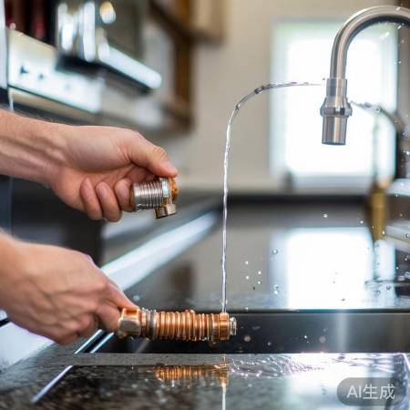 连接水管,检查无漏。