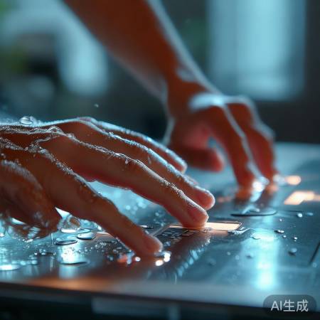 指纹锁前洗手指，防污干扰识别准