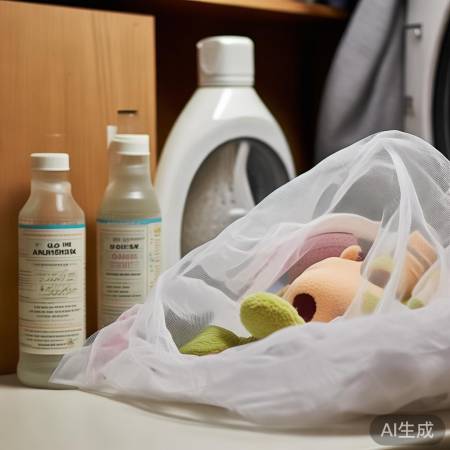 选用婴儿洗衣液，网袋护公仔。