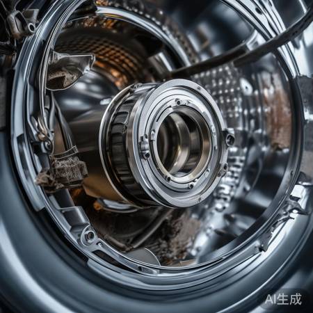 洗衣机滚筒轴承问题导致卡住。