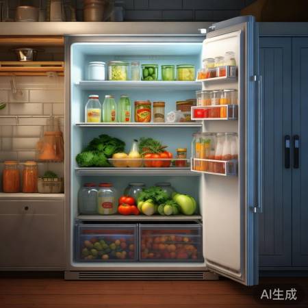 冰箱物品平衡摆放，防倾斜。
