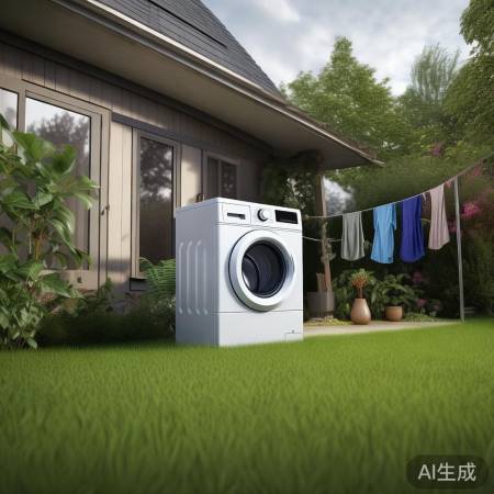 院中洗衣机，省空间，晾衣便，除