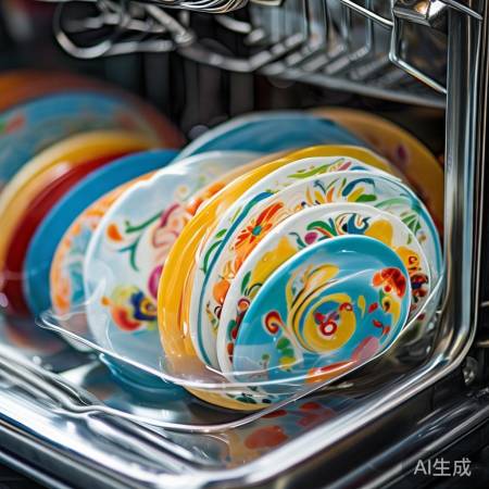 彩瓷餐具消毒，图案脱落风险高。