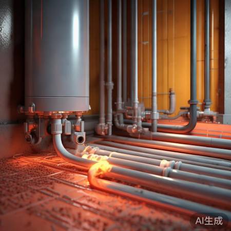 热水器排管：冷热水管分设，地暖