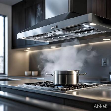 “高效吸力油烟机，厨房清洁利器