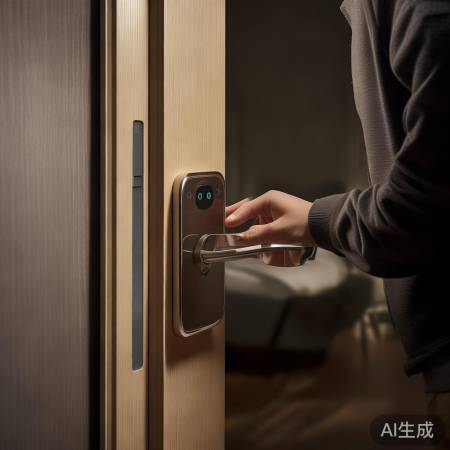 关闭电源，拆卸美菱指纹锁面板