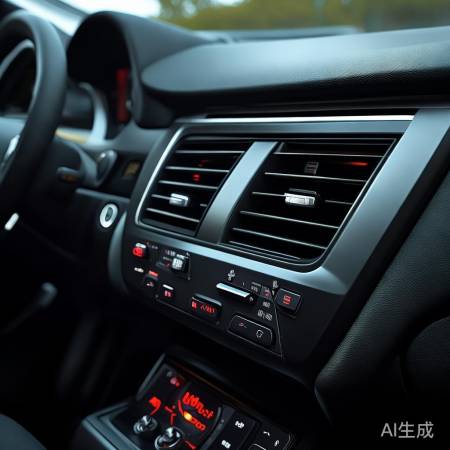 红旗车空调控面板在方向盘右侧。