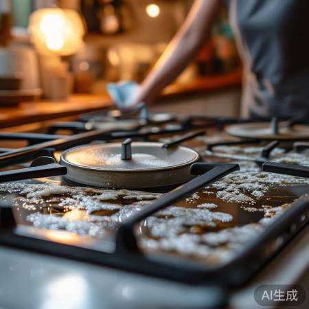 炉头清洗，轻擦勿刮伤