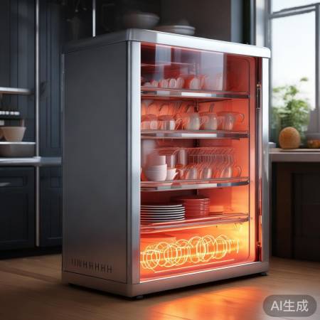 美的红外线消毒柜，快速均匀消毒