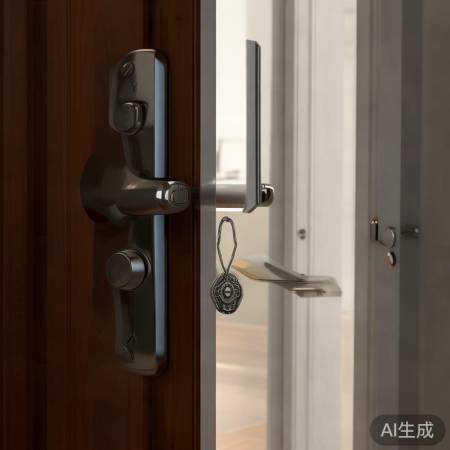 指纹锁故障，模块坏，备用钥匙解