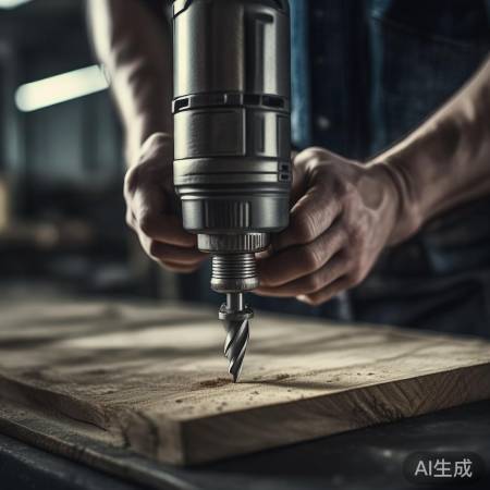 “电钻打孔，稳速勿偏。”